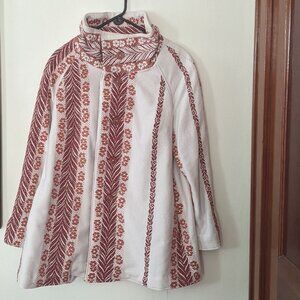 HANDMADE Boho Chic Cape Coat Upcycled from Vintage Bedspread, Sz M/L